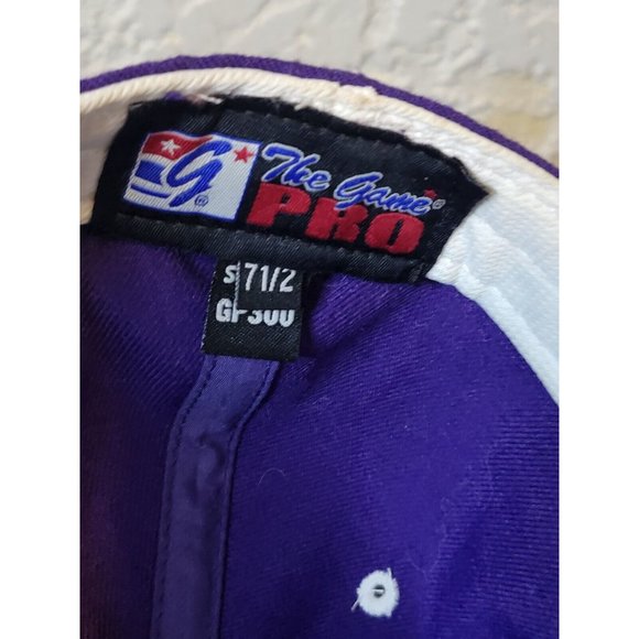 NORTHWESTERN WILDCATS BLOCKHEAD ADULT FITTED 7 1/2 PURPLE STYLE GP300 GAME PRO - Picture 4 of 4